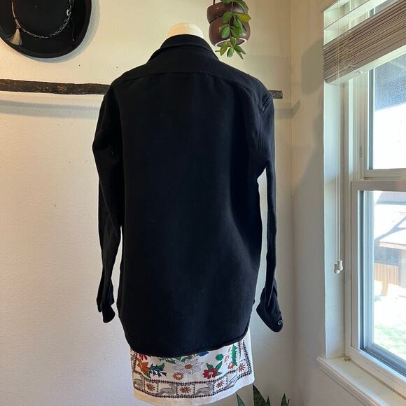 J.Crew Black Heavyweight Cotton Slim Button Front Shacket Shirt Size Large - Picture 4 of 10